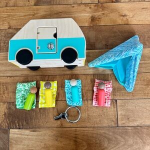 Lovevery Colorful Wooden Toy Set with Camper and Figures